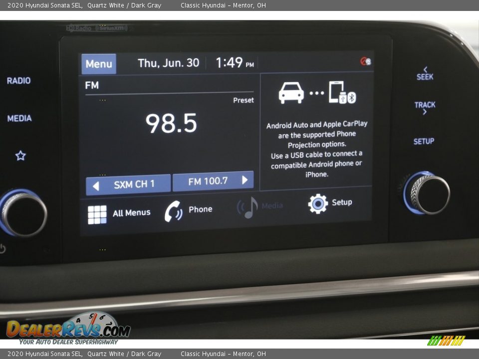 2020 Hyundai Sonata SEL Quartz White / Dark Gray Photo #10