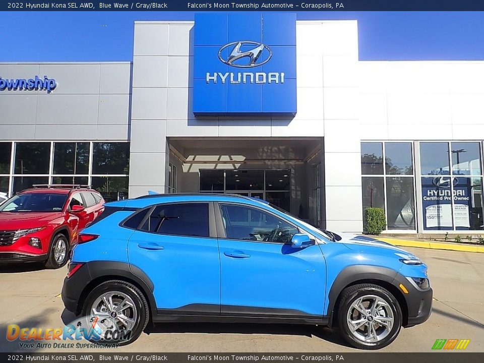 2022 Hyundai Kona SEL AWD Blue Wave / Gray/Black Photo #1