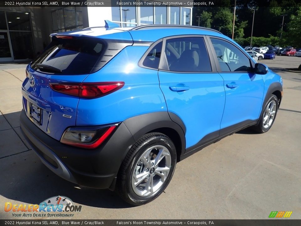 2022 Hyundai Kona SEL AWD Blue Wave / Gray/Black Photo #2