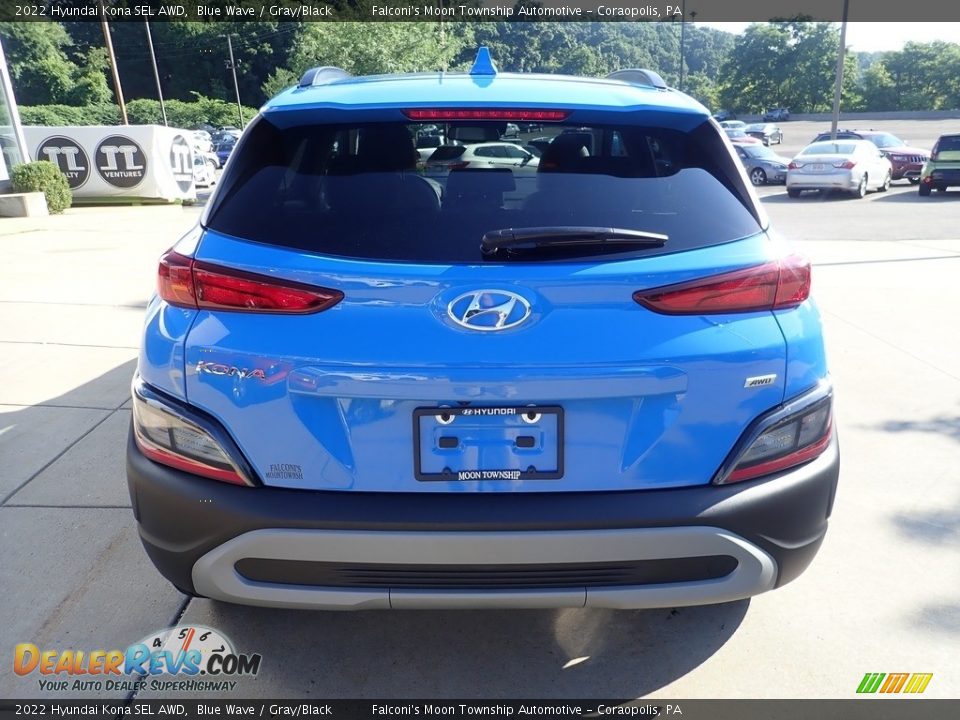 2022 Hyundai Kona SEL AWD Blue Wave / Gray/Black Photo #3