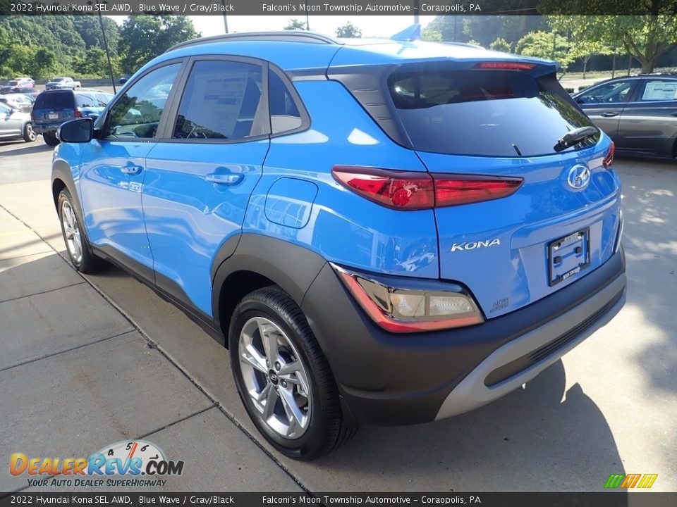 2022 Hyundai Kona SEL AWD Blue Wave / Gray/Black Photo #5