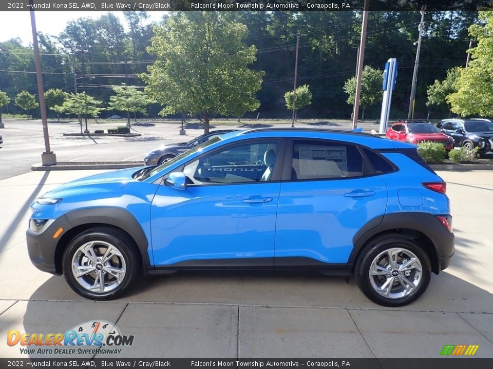 2022 Hyundai Kona SEL AWD Blue Wave / Gray/Black Photo #6