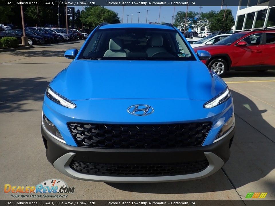 2022 Hyundai Kona SEL AWD Blue Wave / Gray/Black Photo #8