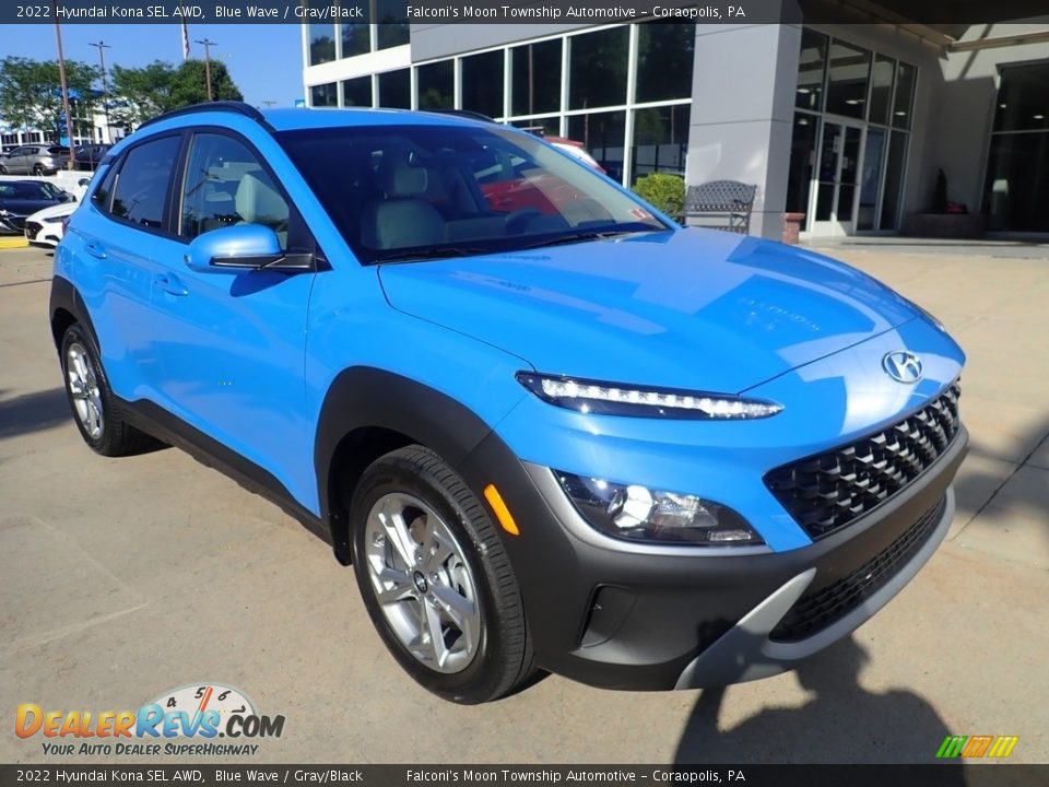 2022 Hyundai Kona SEL AWD Blue Wave / Gray/Black Photo #9