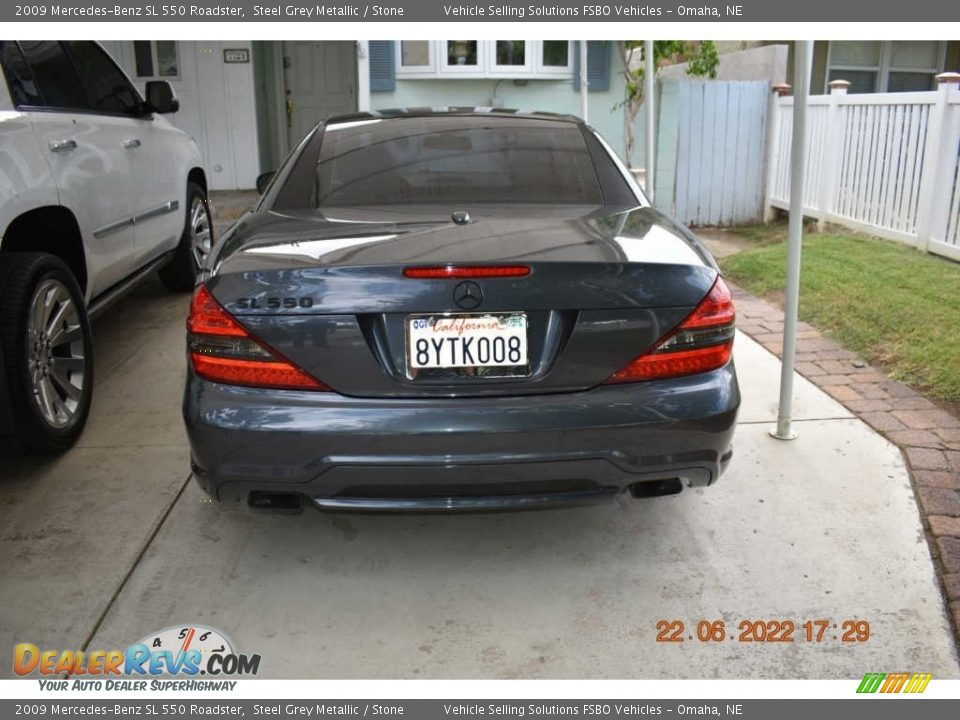 2009 Mercedes-Benz SL 550 Roadster Steel Grey Metallic / Stone Photo #14