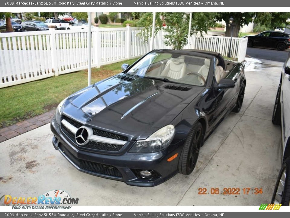 2009 Mercedes-Benz SL 550 Roadster Steel Grey Metallic / Stone Photo #15