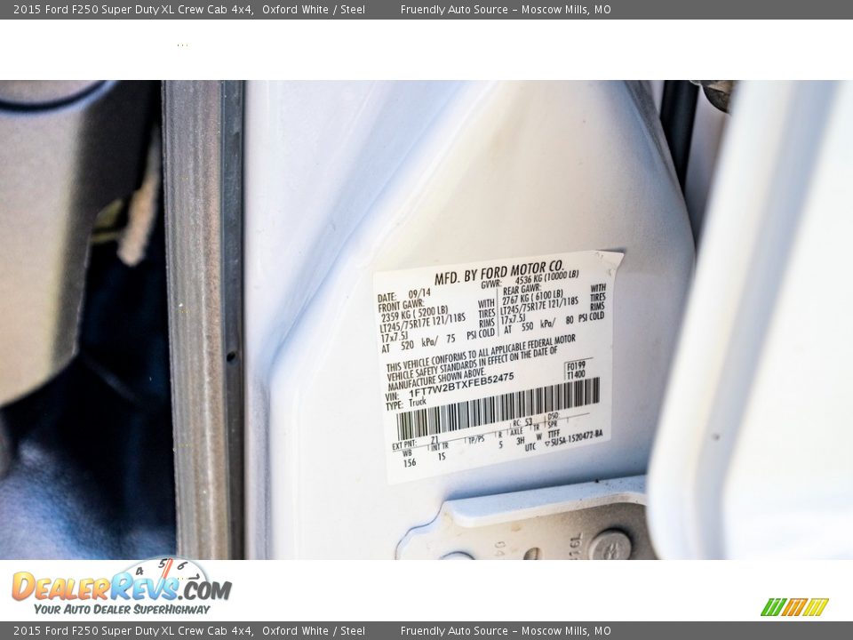 2015 Ford F250 Super Duty XL Crew Cab 4x4 Oxford White / Steel Photo #29