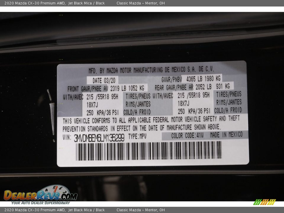 2020 Mazda CX-30 Premium AWD Jet Black Mica / Black Photo #20