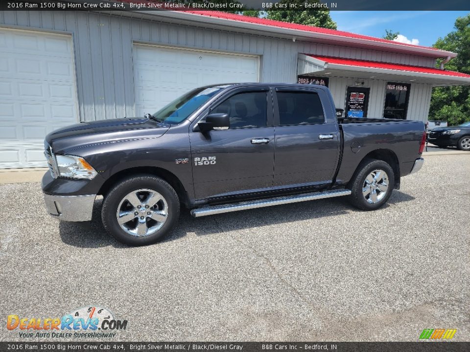 2016 Ram 1500 Big Horn Crew Cab 4x4 Bright Silver Metallic / Black/Diesel Gray Photo #1