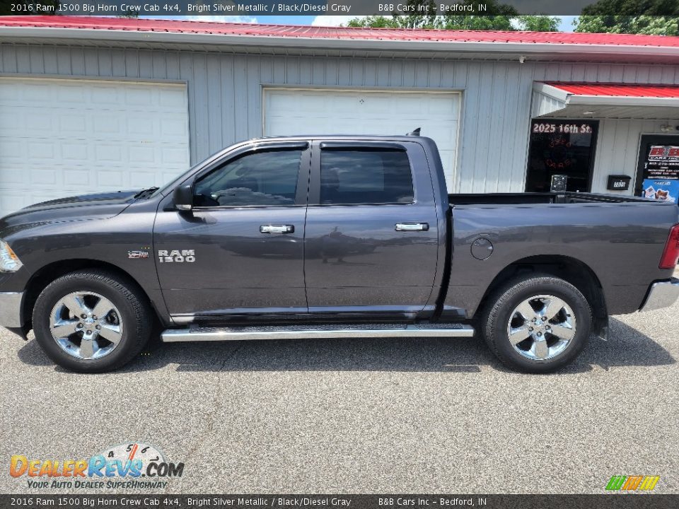 2016 Ram 1500 Big Horn Crew Cab 4x4 Bright Silver Metallic / Black/Diesel Gray Photo #2