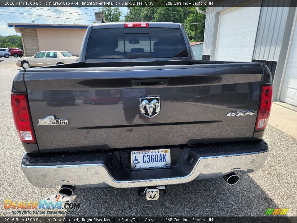 2016 Ram 1500 Big Horn Crew Cab 4x4 Bright Silver Metallic / Black/Diesel Gray Photo #4