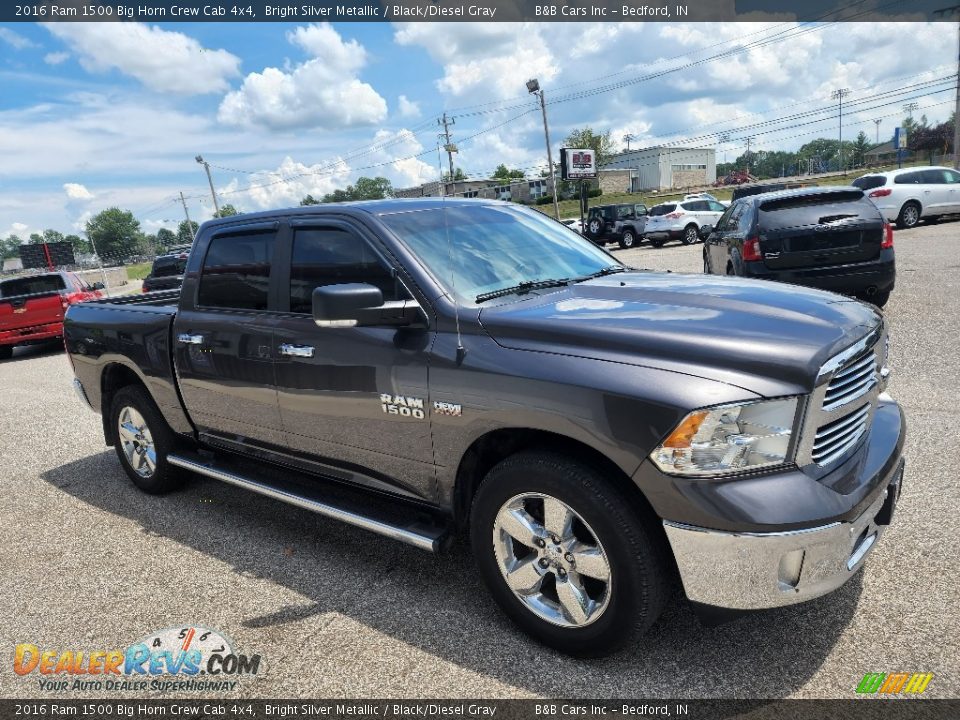 2016 Ram 1500 Big Horn Crew Cab 4x4 Bright Silver Metallic / Black/Diesel Gray Photo #6