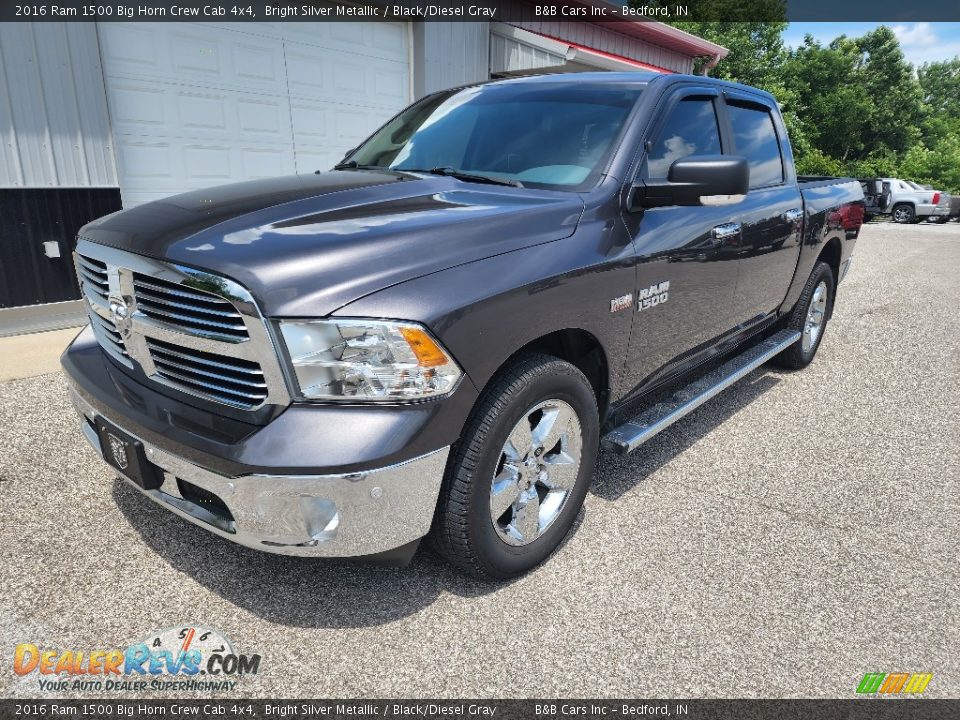 2016 Ram 1500 Big Horn Crew Cab 4x4 Bright Silver Metallic / Black/Diesel Gray Photo #8