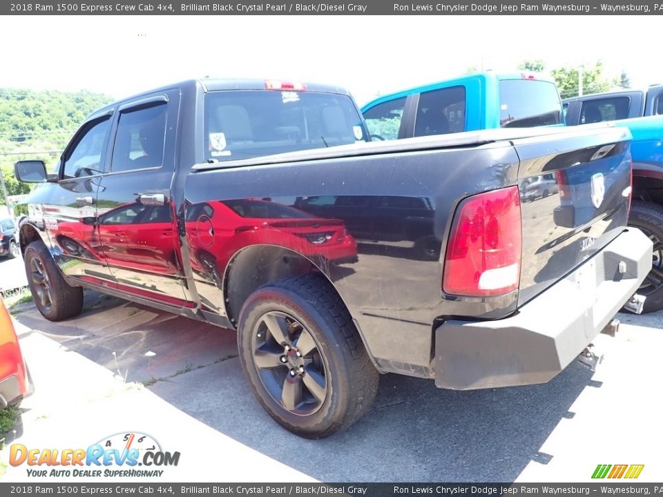 2018 Ram 1500 Express Crew Cab 4x4 Brilliant Black Crystal Pearl / Black/Diesel Gray Photo #2