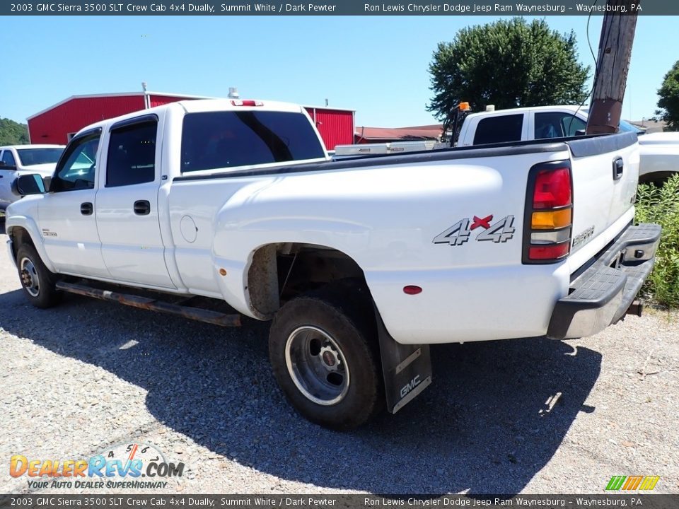 2003 GMC Sierra 3500 SLT Crew Cab 4x4 Dually Summit White / Dark Pewter Photo #2