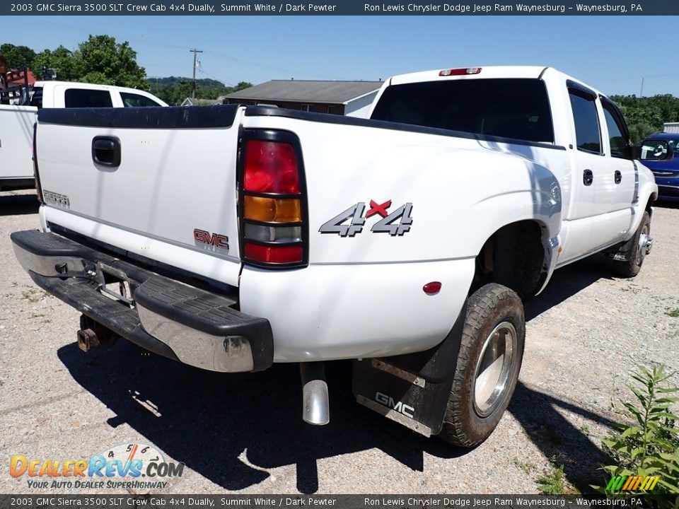 2003 GMC Sierra 3500 SLT Crew Cab 4x4 Dually Summit White / Dark Pewter Photo #3