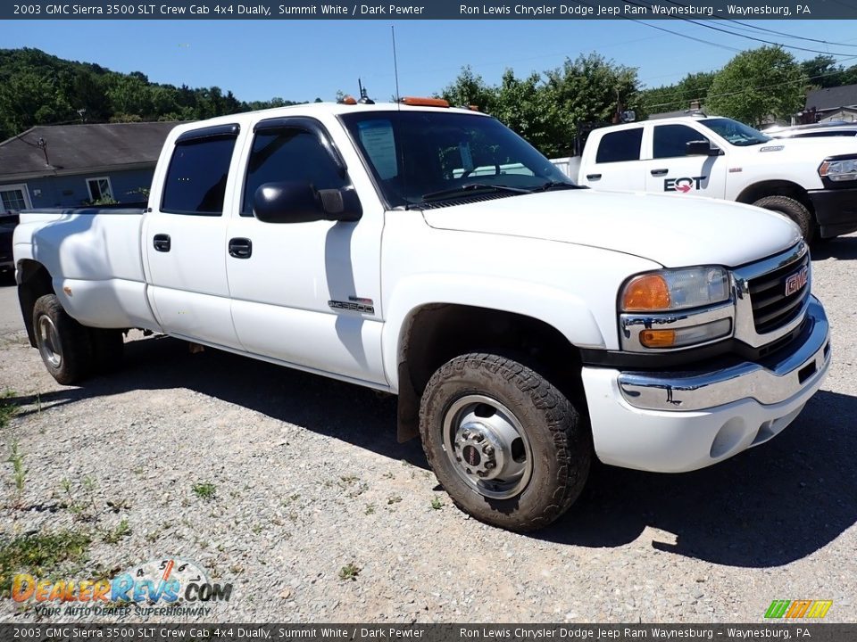 2003 GMC Sierra 3500 SLT Crew Cab 4x4 Dually Summit White / Dark Pewter Photo #4