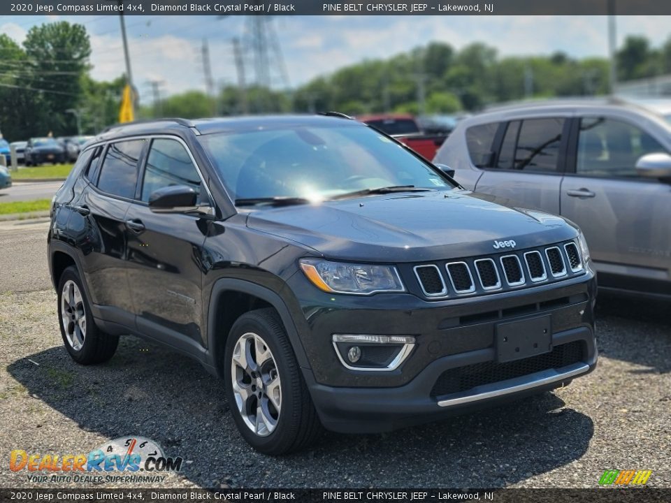 2020 Jeep Compass Limted 4x4 Diamond Black Crystal Pearl / Black Photo #3