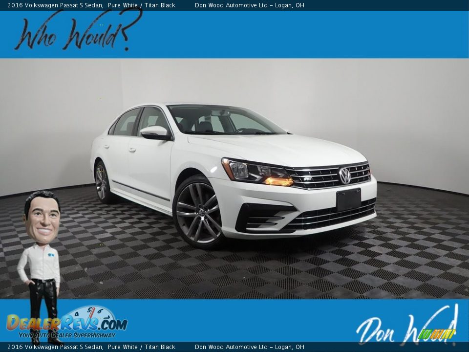 2016 Volkswagen Passat S Sedan Pure White / Titan Black Photo #1