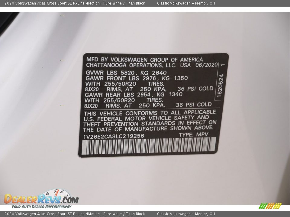2020 Volkswagen Atlas Cross Sport SE R-Line 4Motion Pure White / Titan Black Photo #20