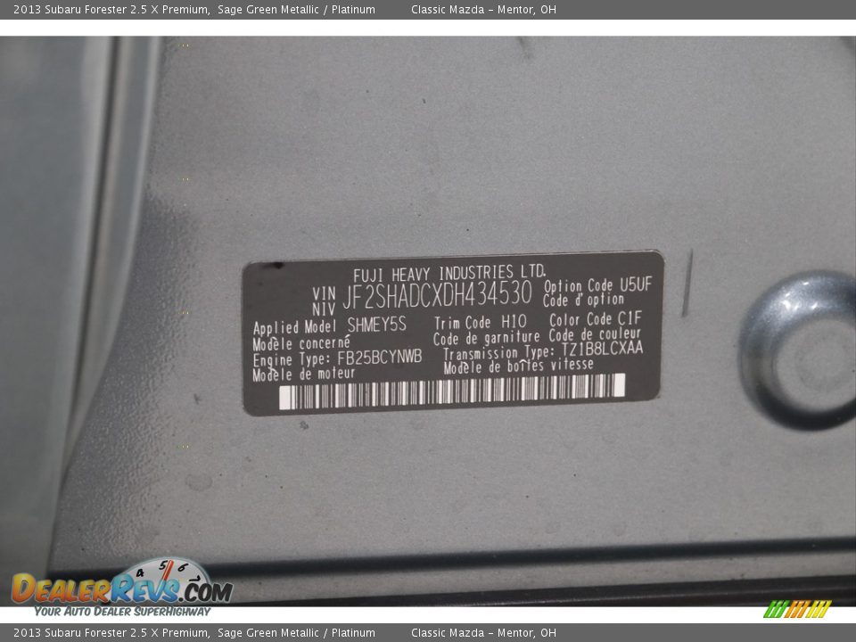 2013 Subaru Forester 2.5 X Premium Sage Green Metallic / Platinum Photo #19