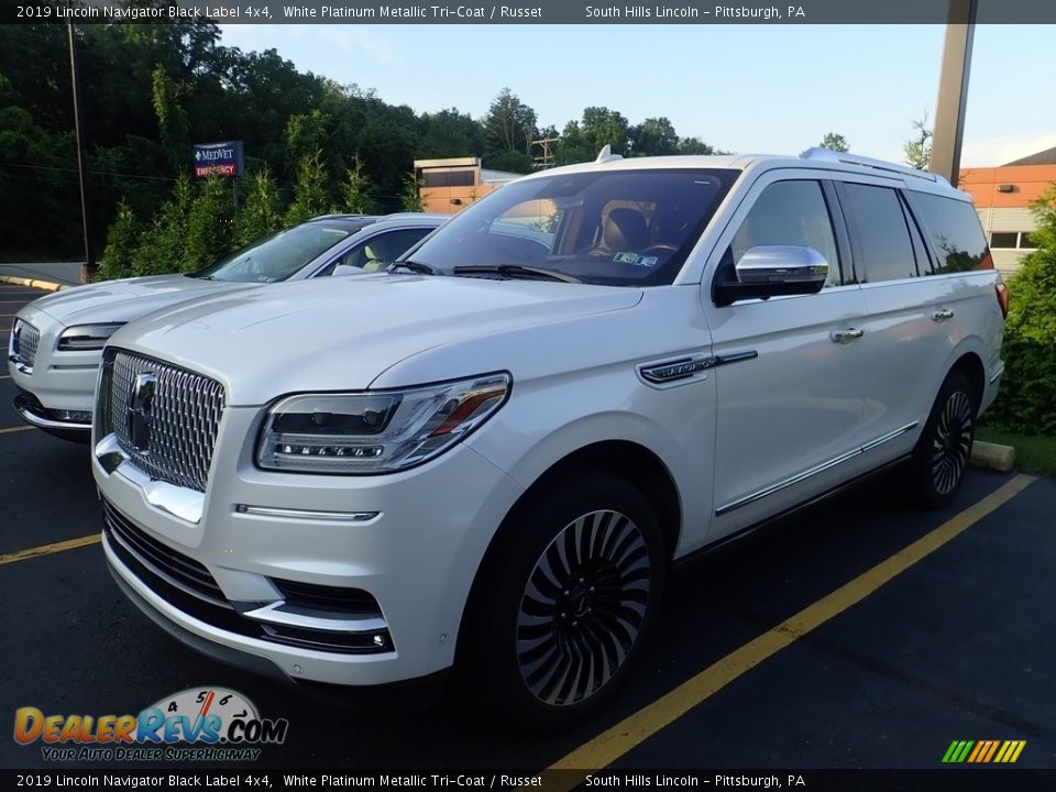 2019 Lincoln Navigator Black Label 4x4 White Platinum Metallic Tri-Coat / Russet Photo #1