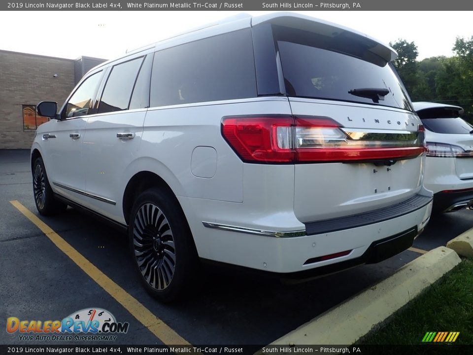 2019 Lincoln Navigator Black Label 4x4 White Platinum Metallic Tri-Coat / Russet Photo #2