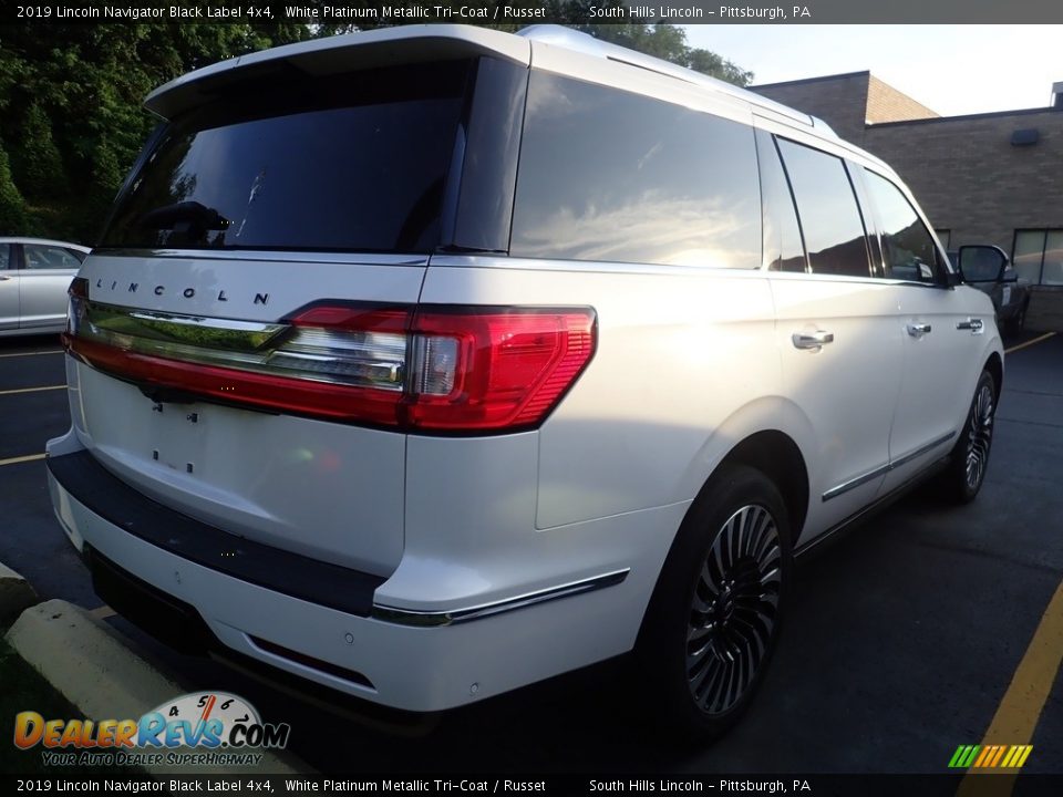 2019 Lincoln Navigator Black Label 4x4 White Platinum Metallic Tri-Coat / Russet Photo #3