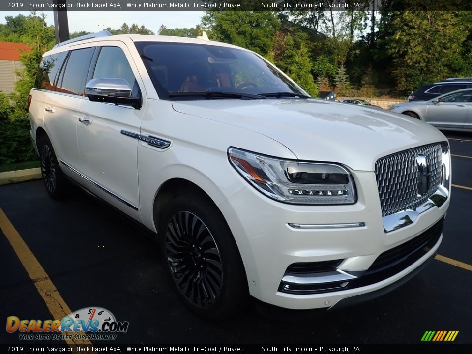 2019 Lincoln Navigator Black Label 4x4 White Platinum Metallic Tri-Coat / Russet Photo #4