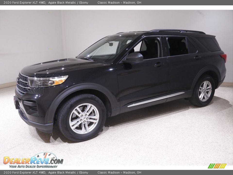 2020 Ford Explorer XLT 4WD Agate Black Metallic / Ebony Photo #3