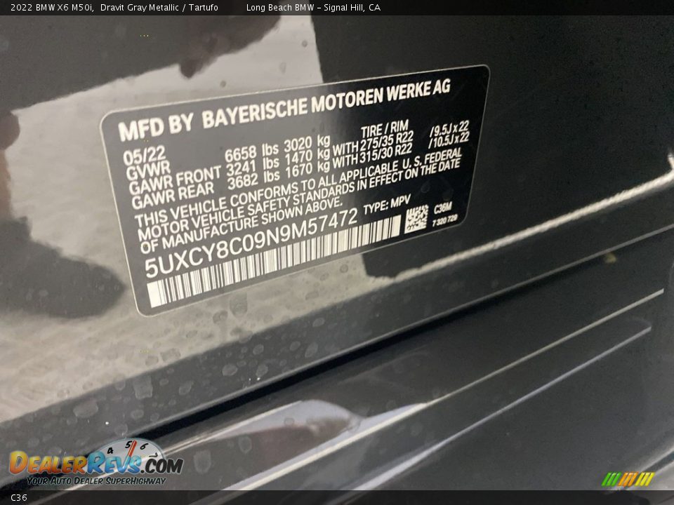 BMW Color Code C36 Dravit Gray Metallic