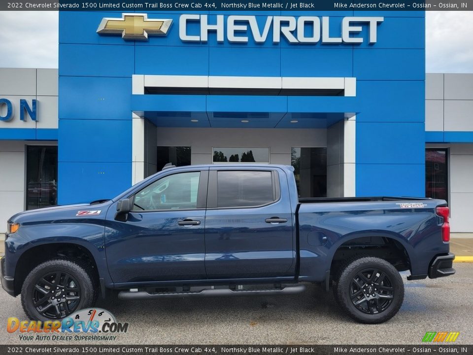 Northsky Blue Metallic 2022 Chevrolet Silverado 1500 Limited Custom Trail Boss Crew Cab 4x4 Photo #1