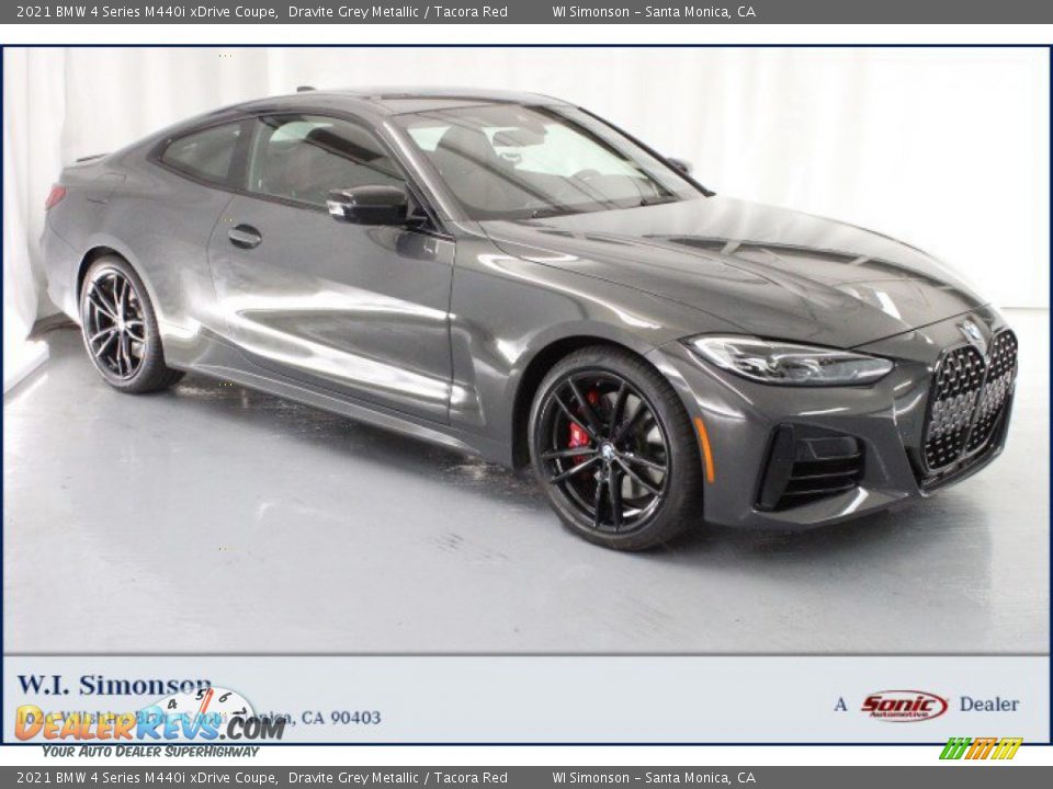 2021 BMW 4 Series M440i xDrive Coupe Dravite Grey Metallic / Tacora Red Photo #1