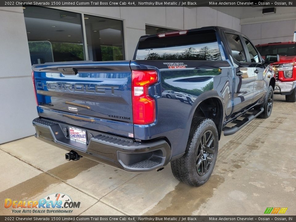 2022 Chevrolet Silverado 1500 Limited Custom Trail Boss Crew Cab 4x4 Northsky Blue Metallic / Jet Black Photo #4