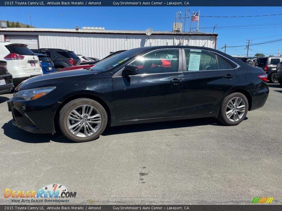 2015 Toyota Camry LE Attitude Black Metallic / Almond Photo #4