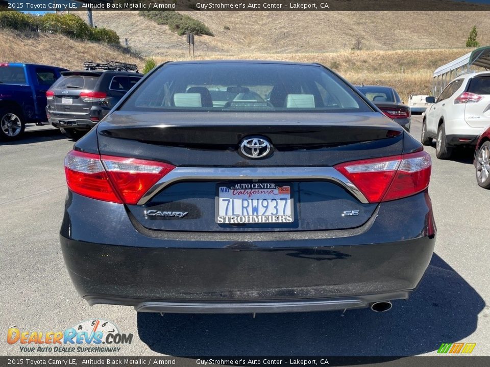 2015 Toyota Camry LE Attitude Black Metallic / Almond Photo #6