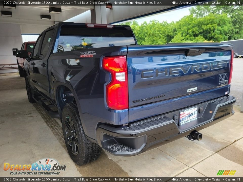 2022 Chevrolet Silverado 1500 Limited Custom Trail Boss Crew Cab 4x4 Northsky Blue Metallic / Jet Black Photo #7