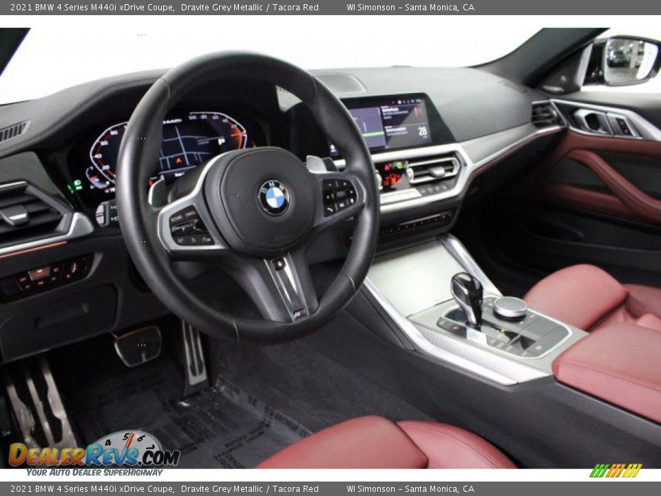 2021 BMW 4 Series M440i xDrive Coupe Dravite Grey Metallic / Tacora Red Photo #7
