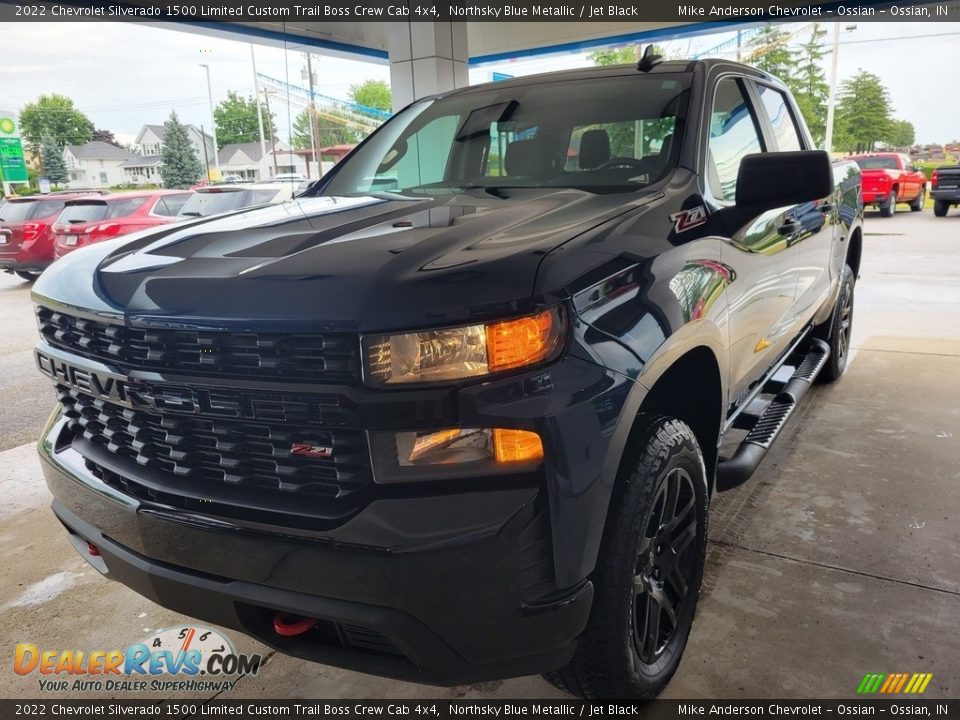 2022 Chevrolet Silverado 1500 Limited Custom Trail Boss Crew Cab 4x4 Northsky Blue Metallic / Jet Black Photo #8