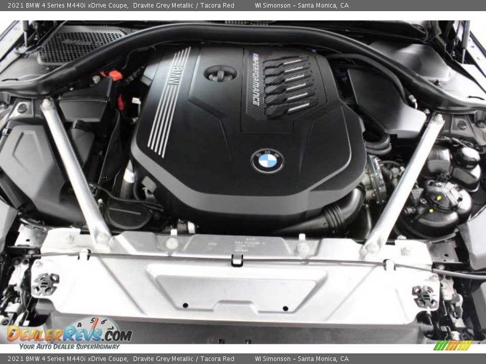 2021 BMW 4 Series M440i xDrive Coupe Dravite Grey Metallic / Tacora Red Photo #31