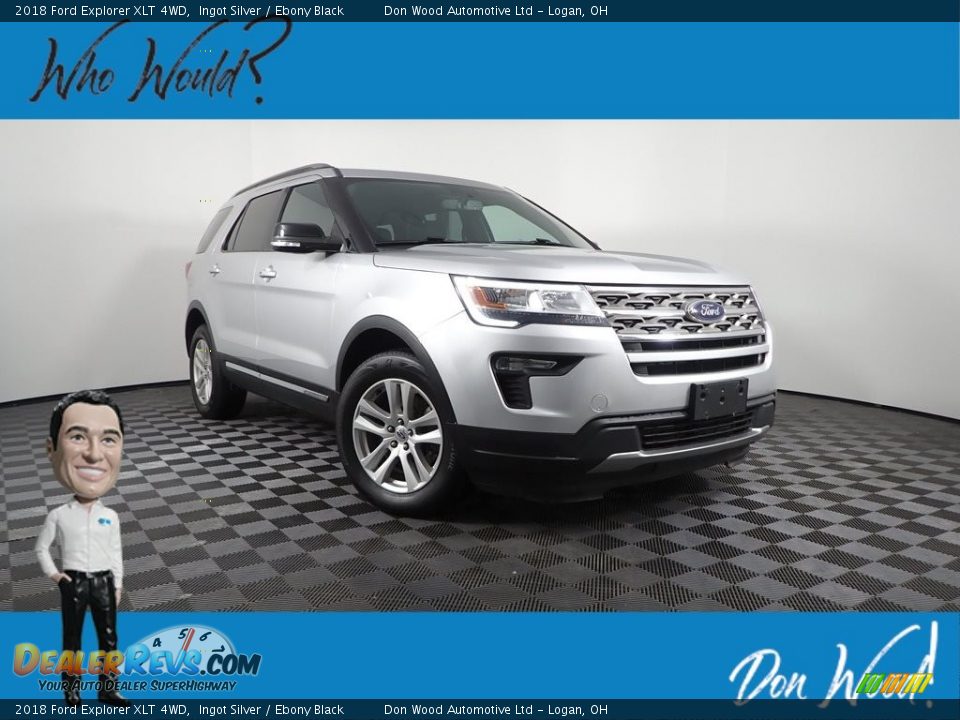 2018 Ford Explorer XLT 4WD Ingot Silver / Ebony Black Photo #1