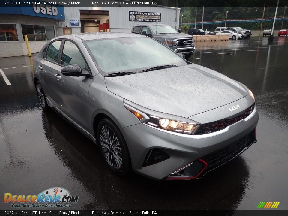 2022 Kia Forte GT-Line Steel Gray / Black Photo #2