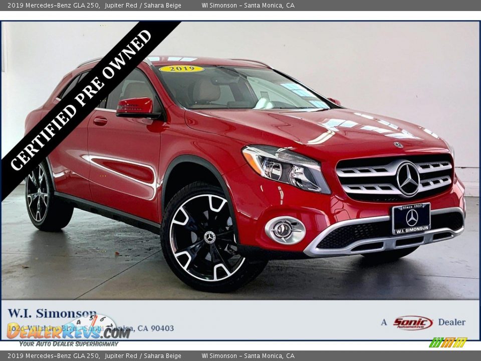 2019 Mercedes-Benz GLA 250 Jupiter Red / Sahara Beige Photo #1