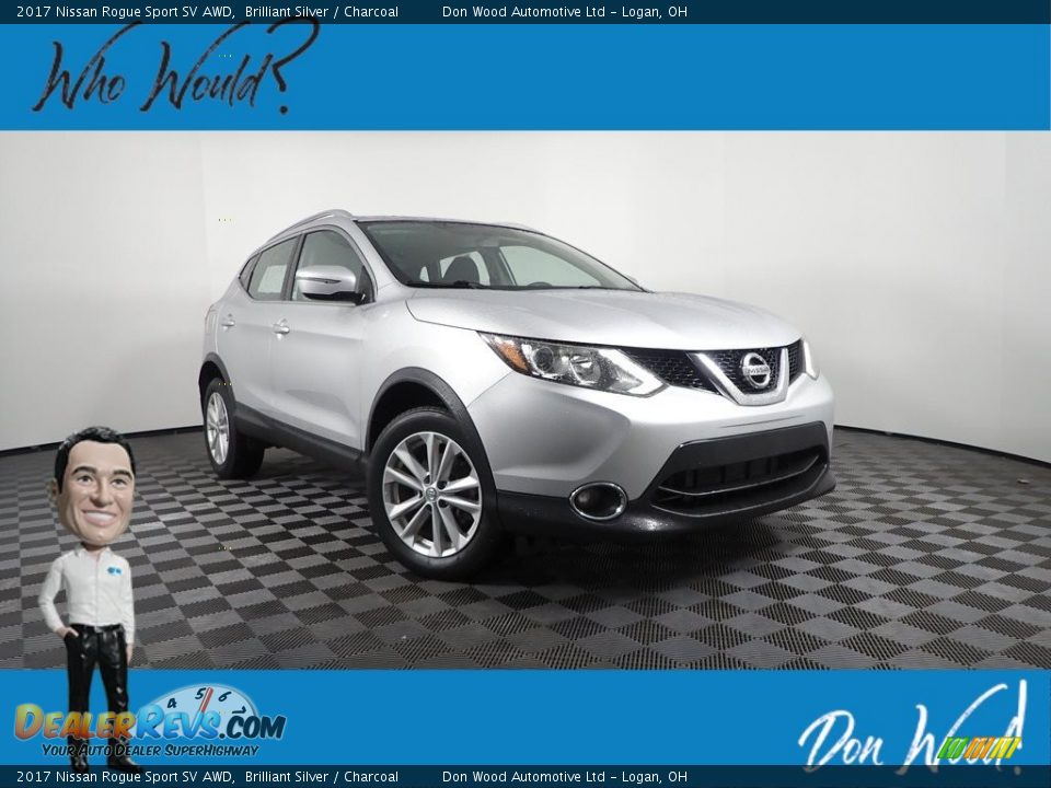 2017 Nissan Rogue Sport SV AWD Brilliant Silver / Charcoal Photo #1