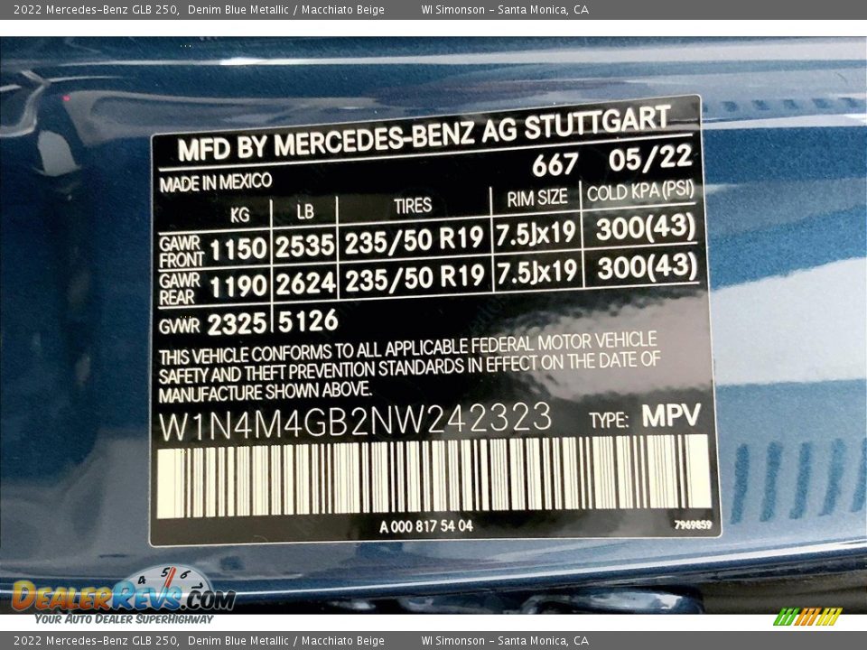 2022 Mercedes-Benz GLB 250 Denim Blue Metallic / Macchiato Beige Photo #11