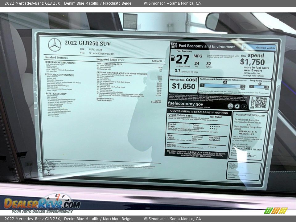 2022 Mercedes-Benz GLB 250 Denim Blue Metallic / Macchiato Beige Photo #13