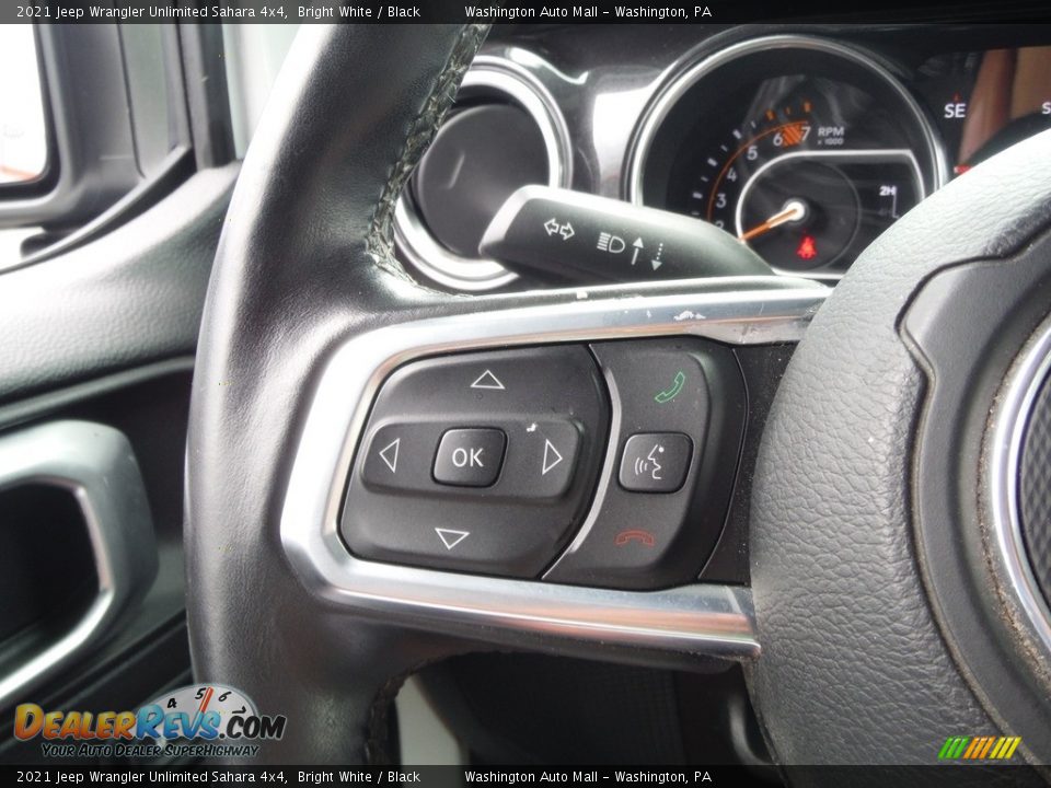 2021 Jeep Wrangler Unlimited Sahara 4x4 Bright White / Black Photo #10