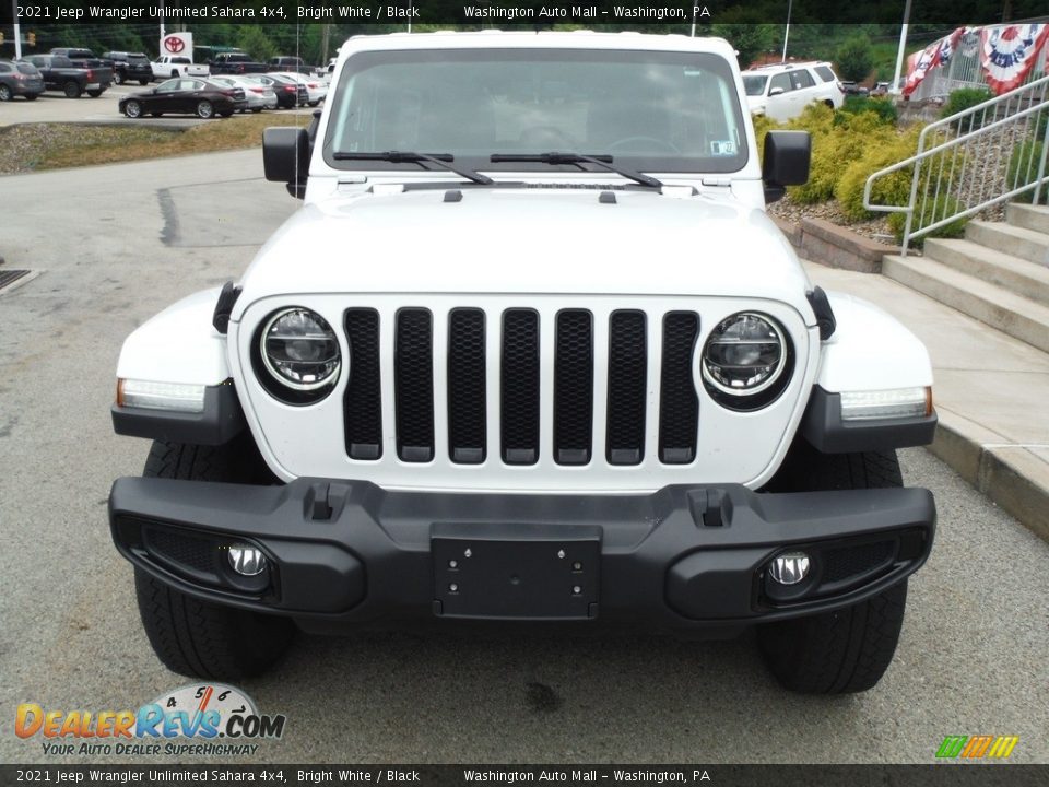 2021 Jeep Wrangler Unlimited Sahara 4x4 Bright White / Black Photo #13