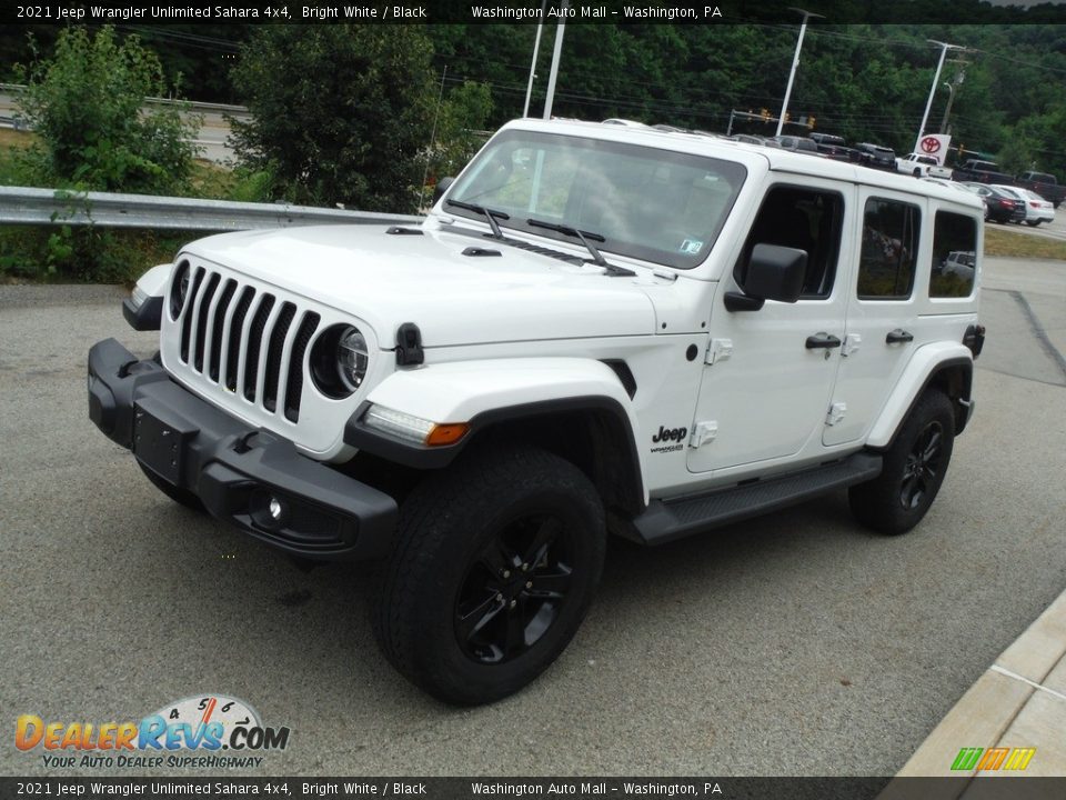 2021 Jeep Wrangler Unlimited Sahara 4x4 Bright White / Black Photo #14