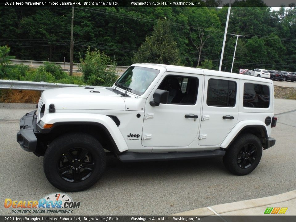 2021 Jeep Wrangler Unlimited Sahara 4x4 Bright White / Black Photo #15